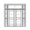 2-Lite double doors with 2-Lite sidelites and 3-part transom
Panel- None
Glazing- IG 2-Lite double doors with 2-Lite sidelites and 3-part transom
Panel- None
Glazing- IG