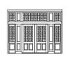 30-Lite over 2-panel double doors with 18-Lite over single panel sidelites and 57-Lite transom
Panel- Raised
Glazing- SDL 30-Lite over 2-panel double doors with 18-Lite over single panel sidelites and 57-Lite transom
Panel- Raised
Glazing- SDL