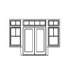 single lite double doors with 2-Lite over single lite sidelites and 2-Lite transom
Panel- none
Glazing- SDL single lite double doors with 2-Lite over single lite sidelites and 2-Lite transom
Panel- none
Glazing- SDL