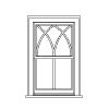 7 lite over 2 lite Double Hung
Gothic Decorative