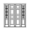 4-Panel double doors with 8-Lite over single panel sidelites
Panel- Raised
Glazing- TDL