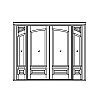 Single lite with shelf over single panel double doors with single lite with shelf between 2-panel sidelites
Panel- Raised
Glazing- IG Single lite with shelf over single panel double doors with single lite with shelf between 2-panel sidelites
Panel- Raised
Glazing- IG