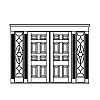 8-Panel double doors with single decorative lite sidelites
Panel- Raised
Glazing- IG decorative