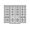 12-Lite double doors with 8-Lite over 4-lite awning sidelites
Panel- None
Glazing- SDL