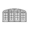 10-Lite segment top double doors with 9-Lite segment top sidelites
Panel- None
Glazing-SDL 10-Lite segment top double doors with 9-Lite segment top sidelites
Panel- None
Glazing-SDL