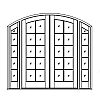 10-Lite segment top double doors with 5-Lite segment top sidelites
Panel- None
Glazing- SDL