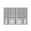 20-Lite over single planked panel double doors with 10-Lite over single planked panel sidelites
Panel- V-groove
Glazing- SDL