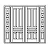 5-Panel double doors with 5-Lite over single panel sidelites
Panel- Raised
Glazing- SDL