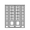 10-Lite over single panel double doors with 5-Lite over single panel sidelites
Panel- Raised
Glazing- SDL