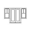 single lite double doors with 2-Lite over single lite sidelites
Panel- none
Glazing- SDL single lite double doors with 2-Lite over single lite sidelites
Panel- none
Glazing- SDL