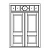 2-Panel double doors with 7-Lite transom
Panel- Raised
Glazing- SDL