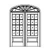 12-Lite over single panel double doors with 7-Lite 12-Lite over single panel double doors with 7-Lite