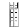 5-Lite double doors with 4-Lite 2-part transom
Panel- None
Glazing- SDL