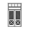 2-Planked panel with crossbuck double doors with 5-lite 2-tier transom
Panel- V-groove
Glazing- SDL 2-Planked panel with crossbuck double doors with 5-lite 2-tier transom
Panel- V-groove
Glazing- SDL