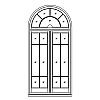 6-Lite doube doors with 5-Lite half-round transom
Panel- None
Glazing- SDL