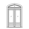 Single lite over single panel double door with single lite Single lite over single panel double door with single lite