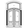 Single lite over single panel segment top double doors with single lite segment top transom
Panel- Raised
Glazing- IG