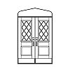 Single lite with shelf over single panel double doors with Single lite with shelf over single panel double doors with