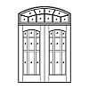 9-Lite double doors with 10-Lite segment top transom
Panel- None
Glazing- SDL 9-Lite double doors with 10-Lite segment top transom
Panel- None
Glazing- SDL