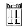 2-Planked panel double doors with 18-Lite transom
Panel- V-groove
Glazing- TDL 2-Planked panel double doors with 18-Lite transom
Panel- V-groove
Glazing- TDL