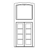 4-lite double doors with single lite top transom
Panel- none
Glazing- IG