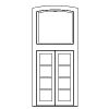 4-lite double doors with single lite top transom
Panel- none
Glazing- IG