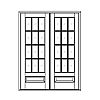 12-Lite over single panel french doors
Panel- Raised
Glazing- TDL