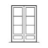 3-Lite over single panel french doors
Panel- flat
Glazing- SDL