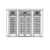 14-Lite french doors with 21-Lite sidelites and 3-part transom
Panel- None
Glazing- SDL