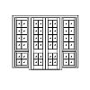 12-Lite french doors with 8-Lite over 4-Lite hopper sidelites
Panel- None
Glazing- SDL