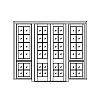 8-Lite over 4-Lite french doors with 8-Lite over 4-Lite awning sidelites
Panel- None
Glazing- SDL