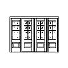 8-Lite with shelf over single panel french doors with 8-Lite with shelf over single panel sidelites
Panel- Raised
Glazing- SDL