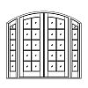 10-Lite segment top french doors with 5-Lite segment top sidelites
Panel- None
Glazing- SDL