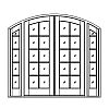 10-Lite segment top french doors with 5-Lite segment top sidelites
Panel- None
Glazing- SDL