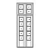 5-Lite french doors with 4-Lite 2-part transom
Panel- None
Glazing- SDL