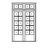 10-Lite french doors with 4-Lite 2-part transom
Panel- None
Glazing- SDL