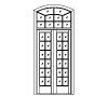 12-Lite french doors with 10-Lite segment top transom
Panel- None
Glazing- SDL