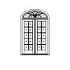 10-Lite french doors with eliptical transom
Panel- None
Glazing- SDL