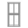 Full view lift-and-slide double door with matching transom
Panel- None
Glazing- IG