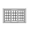 12-Lite lift-and-slide triple door
Panel- None
Glazing- SDL