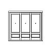 Single lite over single panel lift-and-slide triple door
Panel- Raised
Glazing- IG