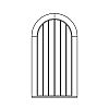 Half-round top plank door
Panel- Beadboard
Glazing- None Half-round top plank door
Panel- Beadboard
Glazing- None