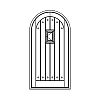 Half-round top plank door with speakeasy
Panel- V-groove with flat panel speakeasy
Glazing- None Half-round top plank door with speakeasy
Panel- V-groove with flat panel speakeasy
Glazing- None