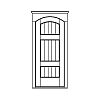 3-Panel plank segment top door
Panel- V-groove
Glazing- None 3-Panel plank segment top door
Panel- V-groove
Glazing- None