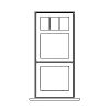 3-lite over 2 panel plank door
Panel- V-groove
Glazing- IG 3-lite over 2 panel plank door
Panel- V-groove
Glazing- IG
