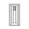 4-Lite single panel plank door
Panel- V-groove
Glazing- Leaded