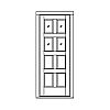 4-Lite over 4-panel door
Panel- Flat
Glazing- IG