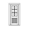 6-Lite over single panel beadboard door
Panel- Beadboard
Glazing- TDL