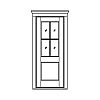4-Lite over single panel door
Panel- Flat
Glazing- IG