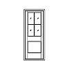 4-Lite over single panel door
Panel- Flat
Glazing- SDL IG